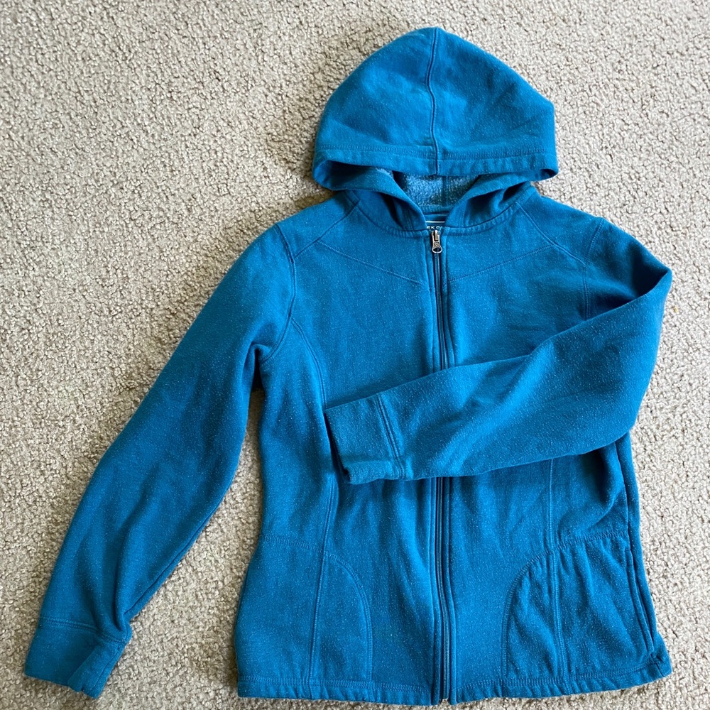 TEK Gear Fleece Zip Sweatshirt - Blue. Size Small. Has 2 side pockets.